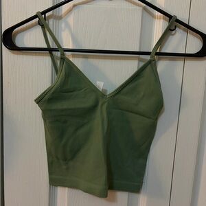 Nikibiki Olive Ribbed Crop Top